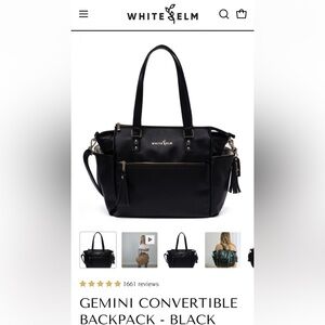 White Elm Gimini Convertible Backpack Purse